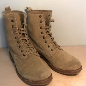 Frye | Veronica Combat Boots Suede | Size 9.5